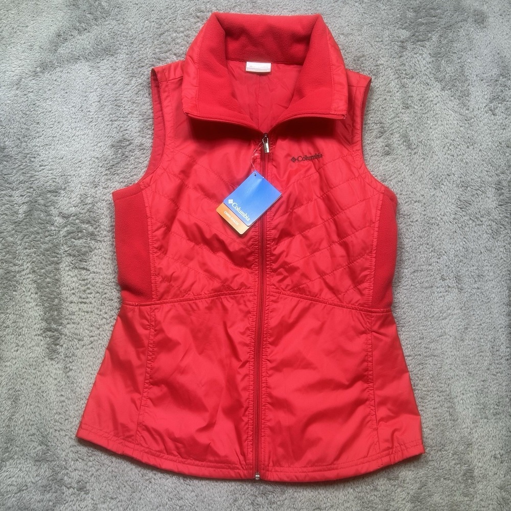 Columbia Mix It Around II Vest‎ Women's S Red Quilted Omni Shade Hiking NEW